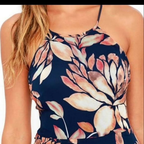 LULU'S Adventure Seeker Blue Maxi Dress Sz S - Picture 5 of 6